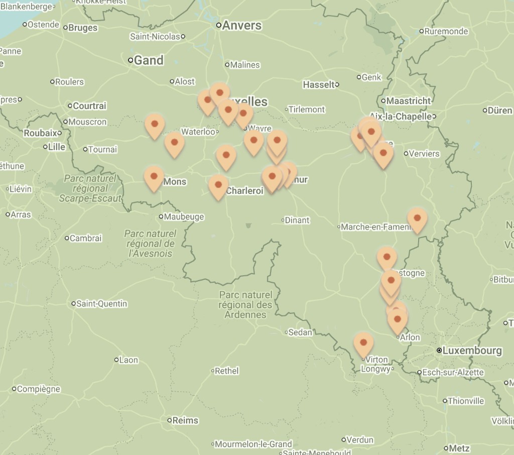 Carte des revendeurs de nos farines en Belgique et au Luxembourg